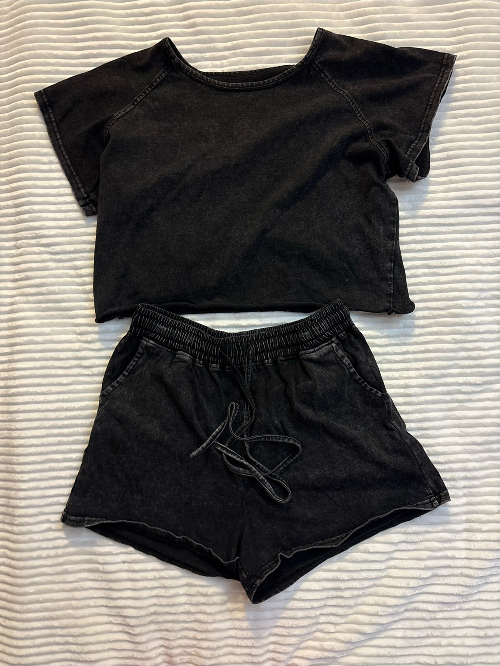 Amazon Women's Washed Black Matching Set